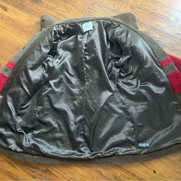 Anthropologie Velvet by Graham & Spencer Evian Striped Teddy Coat Sherpa in L - Picture 5 of 16